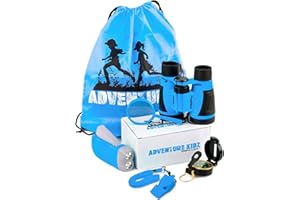 KIDZ@PLAY Adventure Kidz - Outdoor Exploration Kit, Children’s Toy Binoculars, Torch, Compass, Whistle, Magnifying Glass, Backpack. Great Kids Gift Set for Camping, Hiking, Educational and Pretend Play.