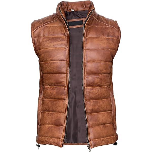 DarkRabbit Men's Leather Jacket Sleeveless Jacket Coat