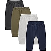 JARMAKO Baby Boys Cotton Pants, 4-Pack Sweatpants, 0-18 Months