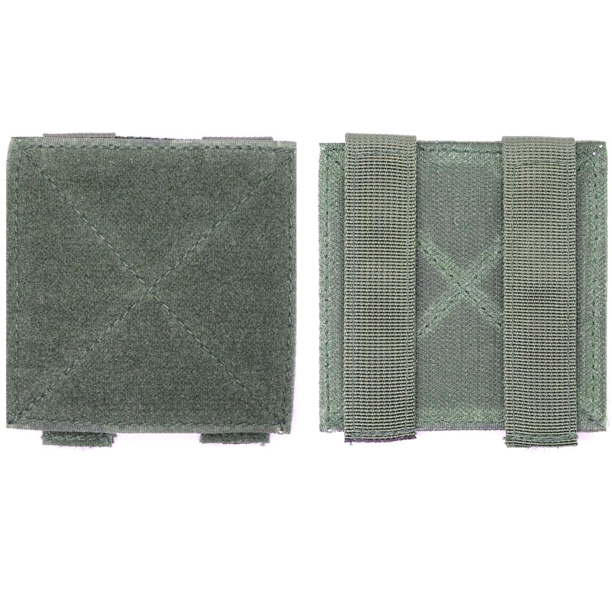 1 x MOLLE Hook and Loop Display ID Panel 10cm x 10cm for Tactical Morale Patches Badges Backpacks Vests Bags Patch (Green)
