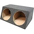 American Sound Connection Car Audio Dual 15" Sealed Subwoofer Slanted Hatchback Stereo Sub Box Enclosure