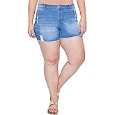Royalty for Me Womens Royalty for Me Women´s Plus Curvy High-Rise Frayed Hem Shorts