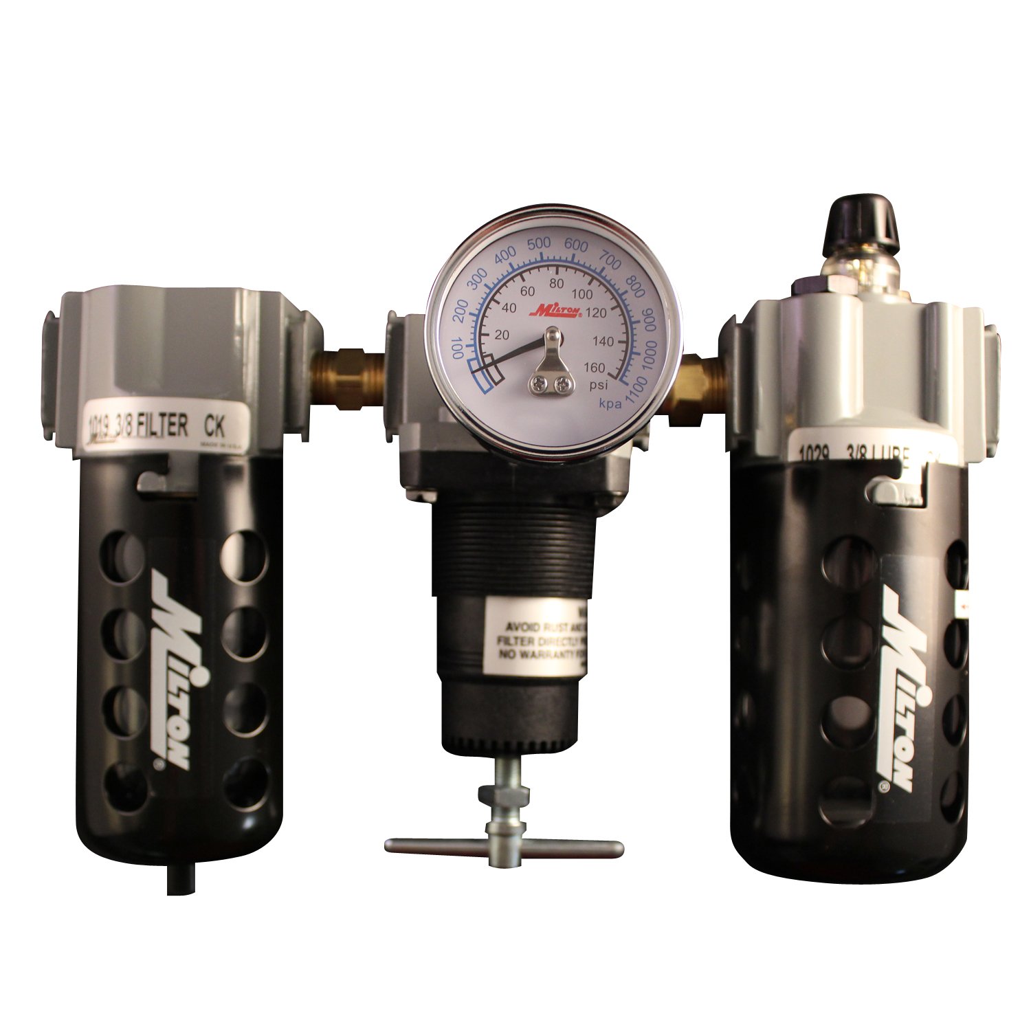 Milton 1101 3/8" Filter Regulator and Lubricator Trio Air Compressor