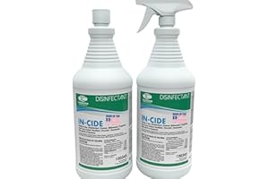 Theochem In-Cide Disinfectant Spray EPA Registered Kills 99.9% of Germs, MRSA, H1N1 – Multi Surface Cleaner for Homes Schools Hospitals Fresh Scent 32 oz 2 Pack