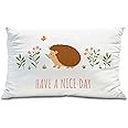 Knibeo Have a Nice Day Hedgehog Pillow Covers 12x20, Hedgehog Gifts for Women Hedgehog Lovers, Hedgehog Pillow Case, Hedgehog Decor