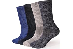 EnerWear Unisex 4/6P Pack Merino Wool Outdoor Hiking Trail Crew Sock
