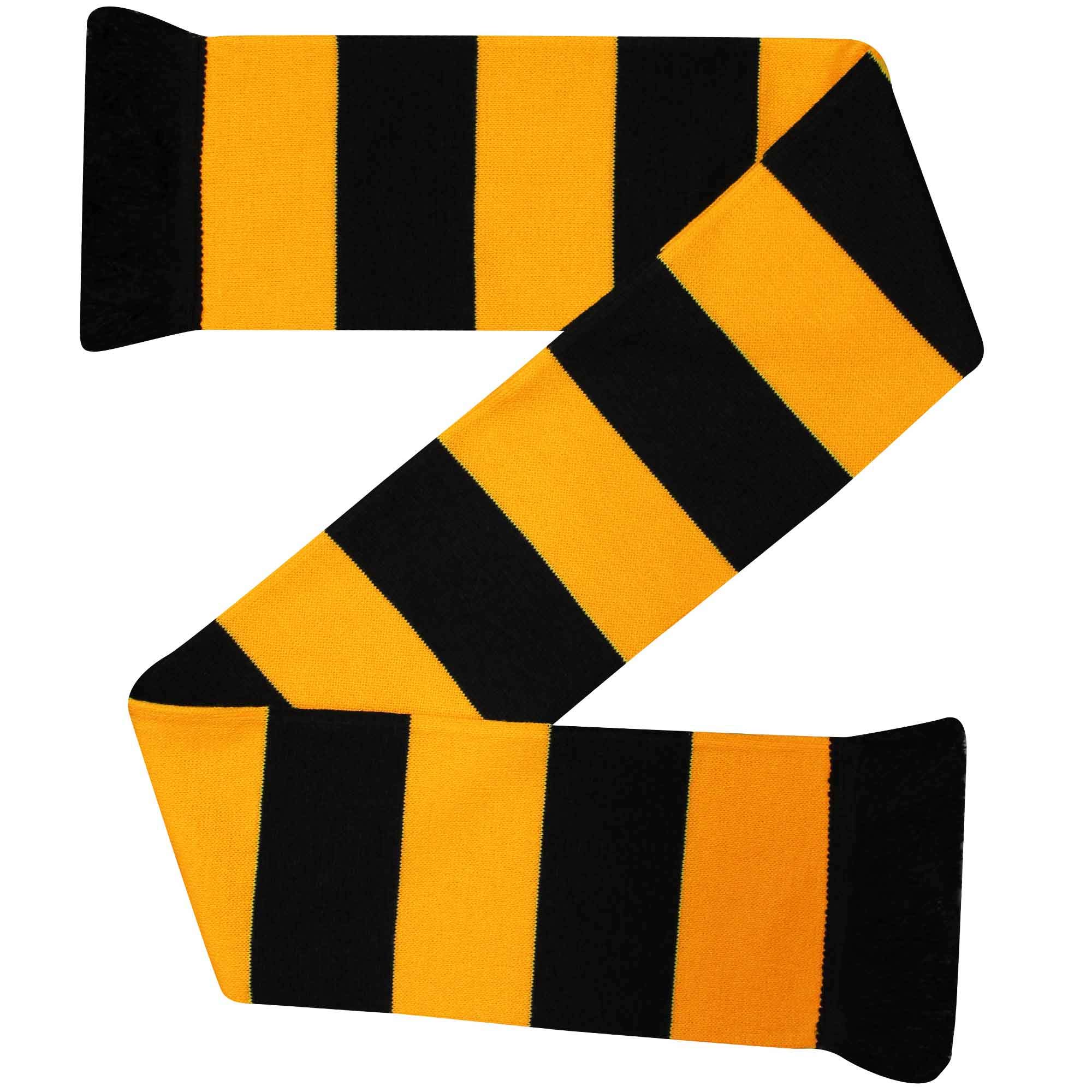 GIFTS 4 ALL Retro Black & Gold Scarf for Maidstone United Football Fans, Maidstone Match Day Knitted Scarf, Stones Football Scarf