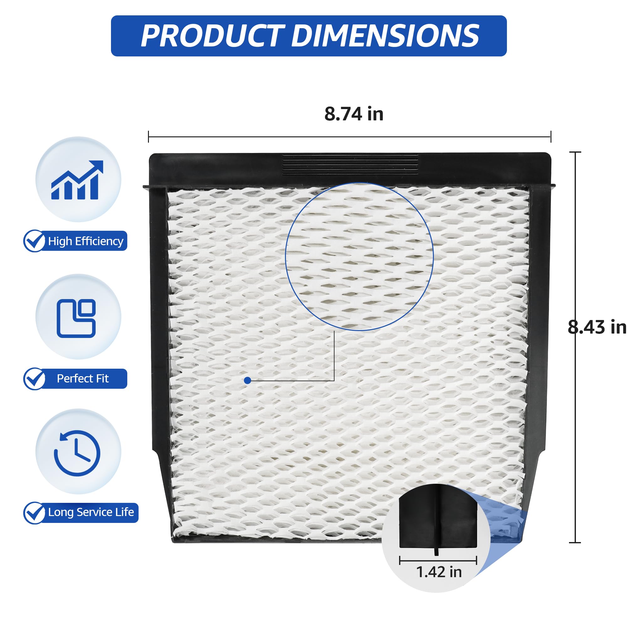 1040 Super Wick Humidifier Filter Replacement for Essick Air AIRCARE Humidifiers Filter B40 B40-C 3D6 100 5D6 700 7D6 100 D46 720 CM330AWHT CM330ABLK CM330DWHT CM330DBLK - 4 Pack