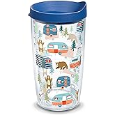 Tervis Trailer Bears Made in USA Double Walled Insulated Tumbler Travel Cup Keeps Drinks Cold & Hot, 16oz, Clear