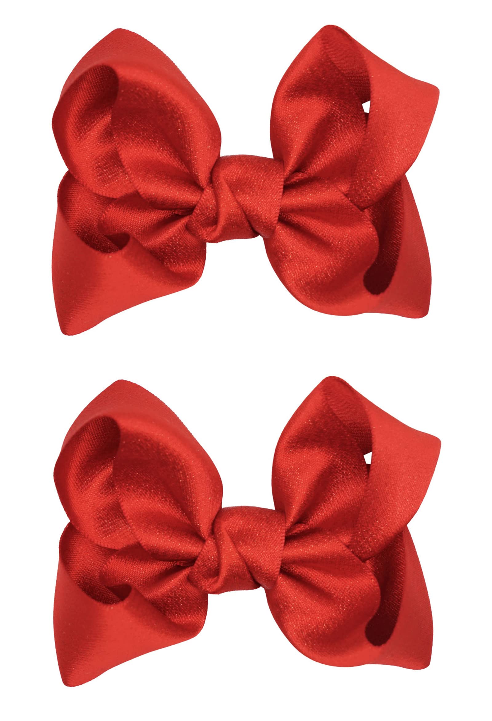 ZOONAI 3 Inch Baby Girl Hair Bows Clips Hairpin Headwear Little Teen Toddler Girls Kids Teens Toddlers Hair Accessories - Set of 2 (Red)