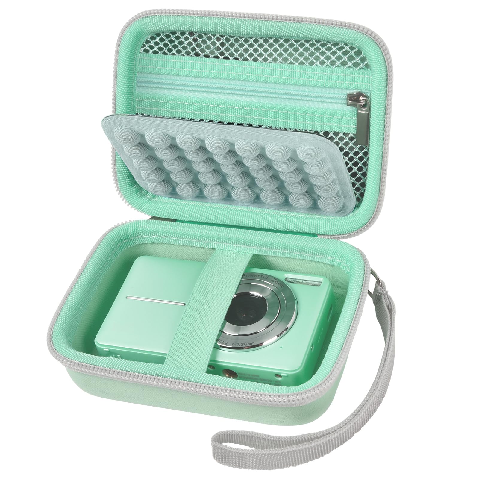 Grapsa Digital Camera Case for CAMKORY/for Kodak Pixpro/for VAHOIALD/for Sony DSCW800 830/for Canon PowerShot 180 190. Storage Holder for Vlogging Cameras and Accessories (Case Only), Green, S, Pocket