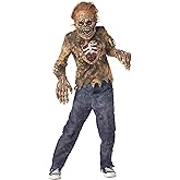 The Stalking Dead Zombie Kids Costume - Shirt with Foam Wound Panels & Plastic Mask, Dirt-Stained Design