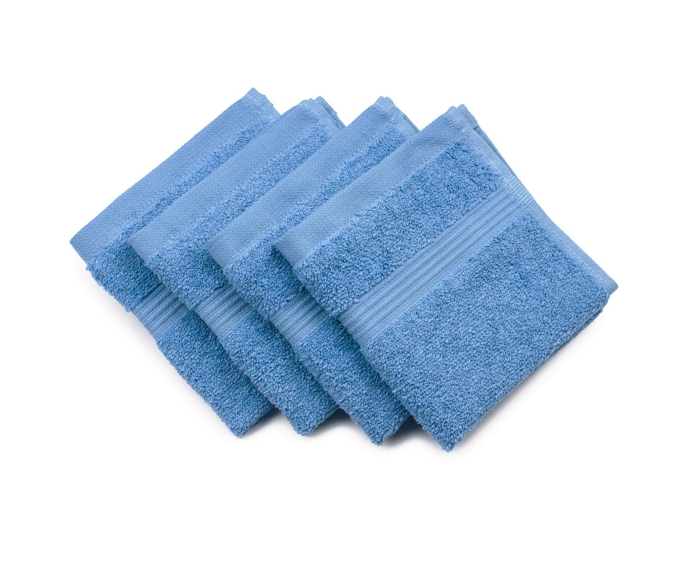 Gözze - New York Faceloths, Set of 4, Soft and Absorbent, 100% Cotton, 30 x 30 cm - Fjord