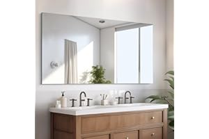 CILIBER Frameless Mirror, 30x55 Inch Rectangle Bathroom Mirrors for Wall, Upgraded Shatterproof Large Vanity Mirror Over Sink with Polished Edge for Bathroom,Bedroom,Living Room and Entryway