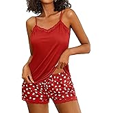 Avidlove Women Cami Pajama Set Modal Sleepwear Lace Trim Short PJ Set with Shorts