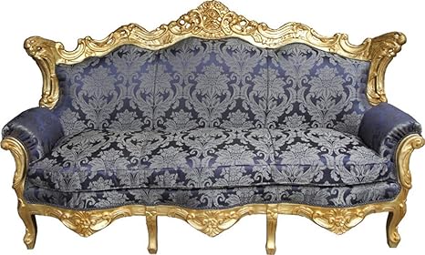 Casa Padrino Barock Sofa Master Royal Blau Muster Gold Wohnzimmer Couch Mobel Lounge Amazon De Kuche Haushalt Wohnen