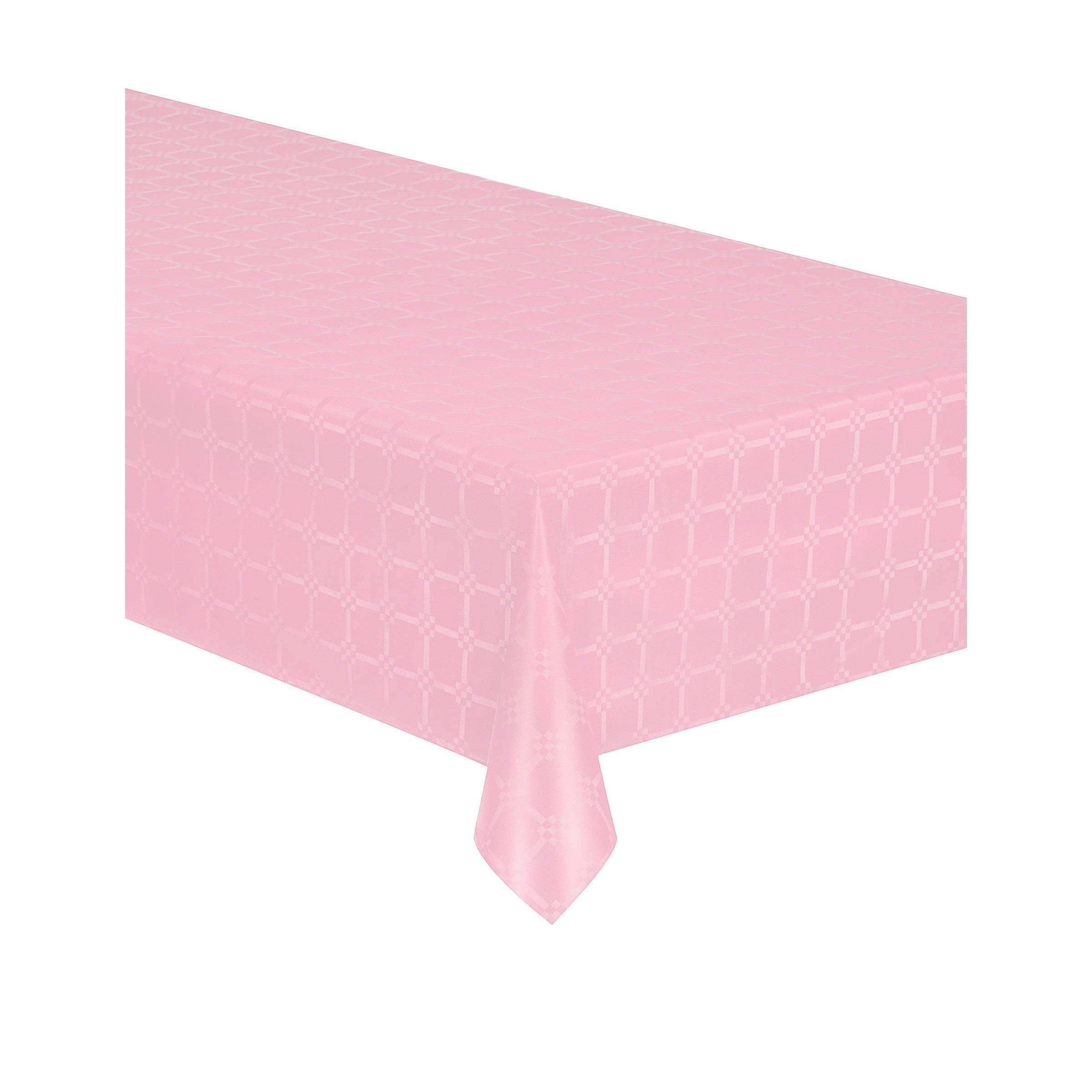 Damask Paper Tablecloth Roll Pastel Pink