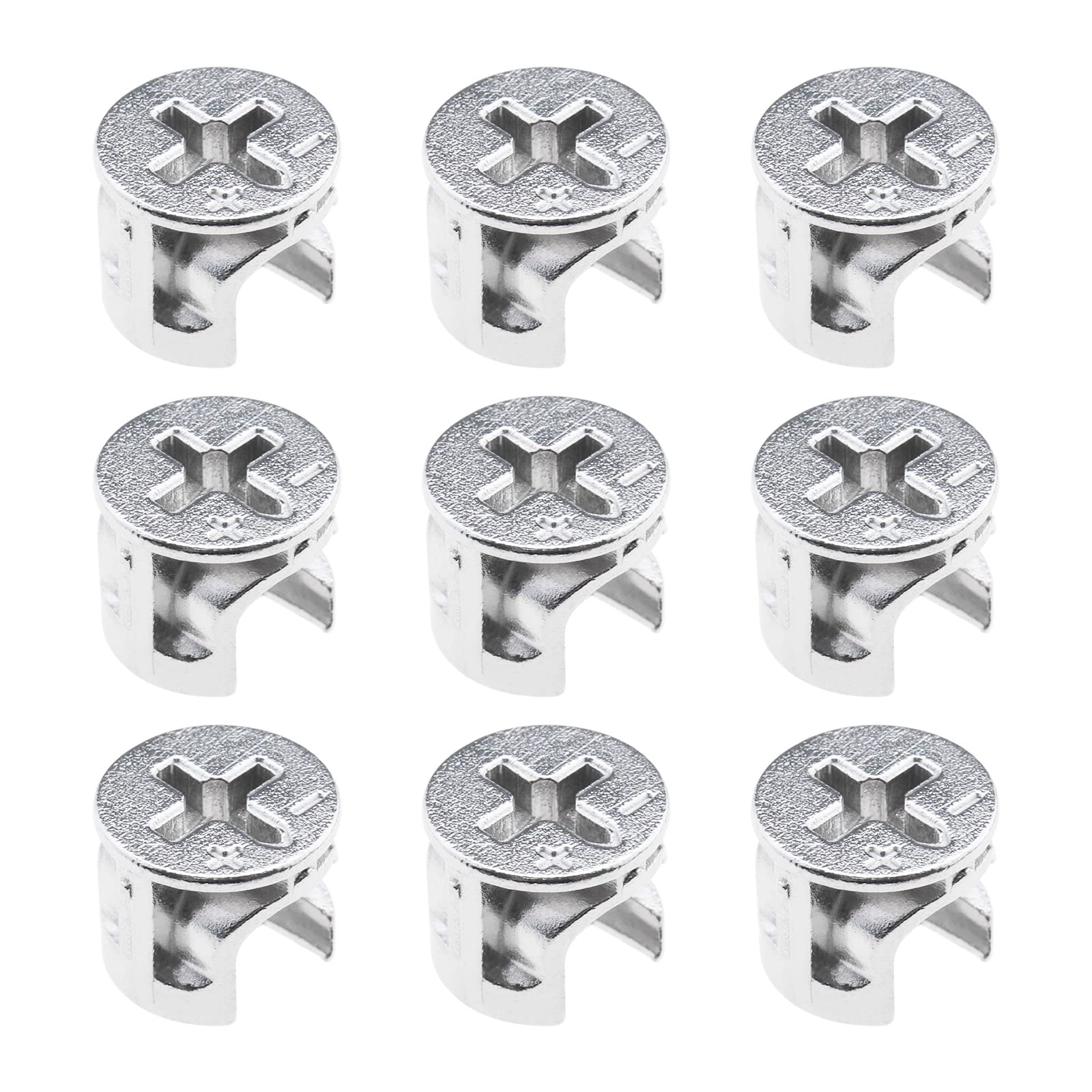OTOTEC 50Pcs Furniture Connector Cam Lock Nut Connectors Fittings Zinc Alloy Furniture Accessories for Cabinets Drawer Dresser Wardrobe Silver