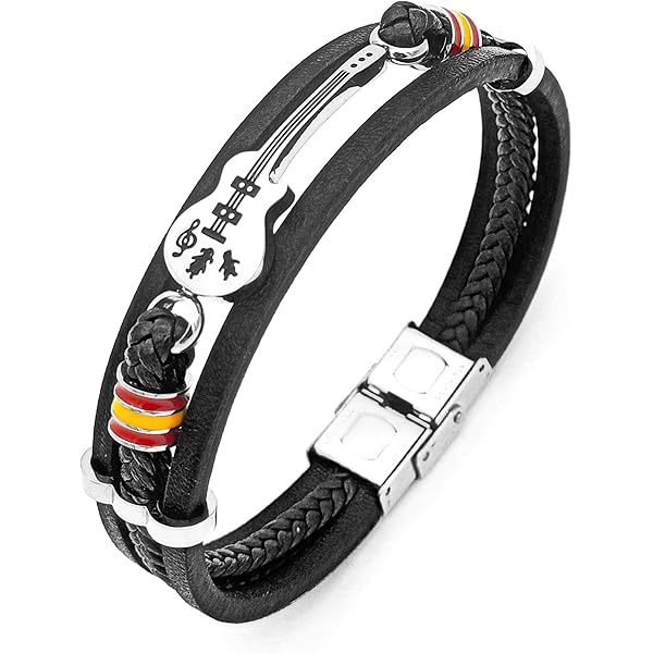 Amazon.com: Eymi Mens Multilayer Braided Leather Cuff Bracelet