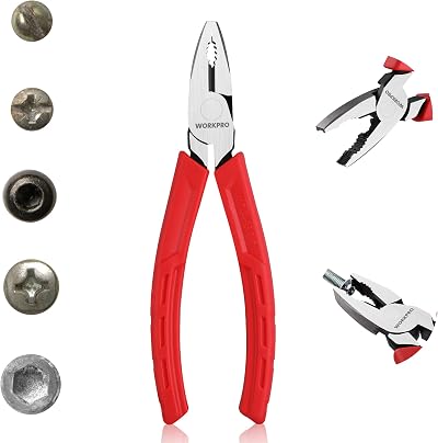 WORKPRO 165 mm Combination Pliers with Wire Cutter and Screw Extractor