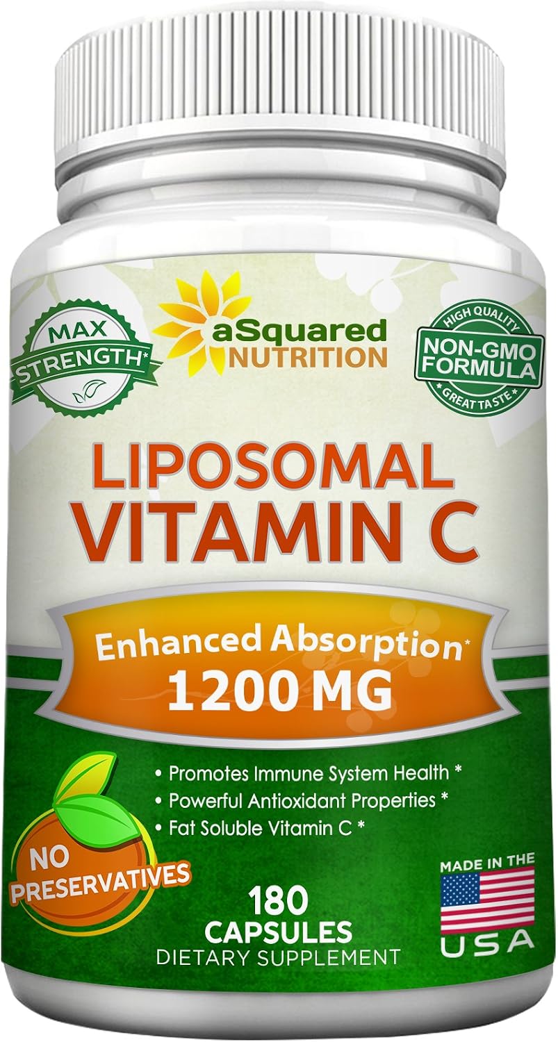 Liposomal Vitamin C 1200mg Supplement 180 Capsules