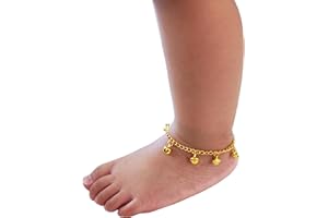 ALL BODY ART Bell Jingle Chain Anklet-Kids Anklet-Gold Anklet-Chain Anklet-Anklet for Women-Toddler Anklet-Baby Anklet-Toddler Jewelry-Baby Jewelry