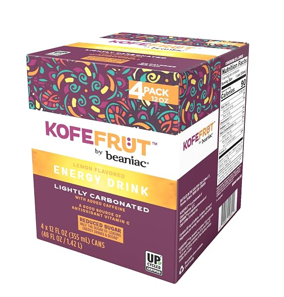 KOFEFRUT BY BEANIAC CAFFEINATED ENERGY DRINK, LEMON, LIGHTLY...