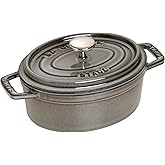 Staub Cast Iron 1-qt Oval Cocotte - Graphite Grey, Made in France