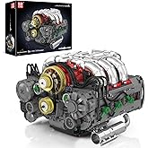 Mould King 10181 Boxer Engine Model Kit That Runs, Build Your Own STEM Horizontally Opposed Model Engine, Mini Engine for Adu