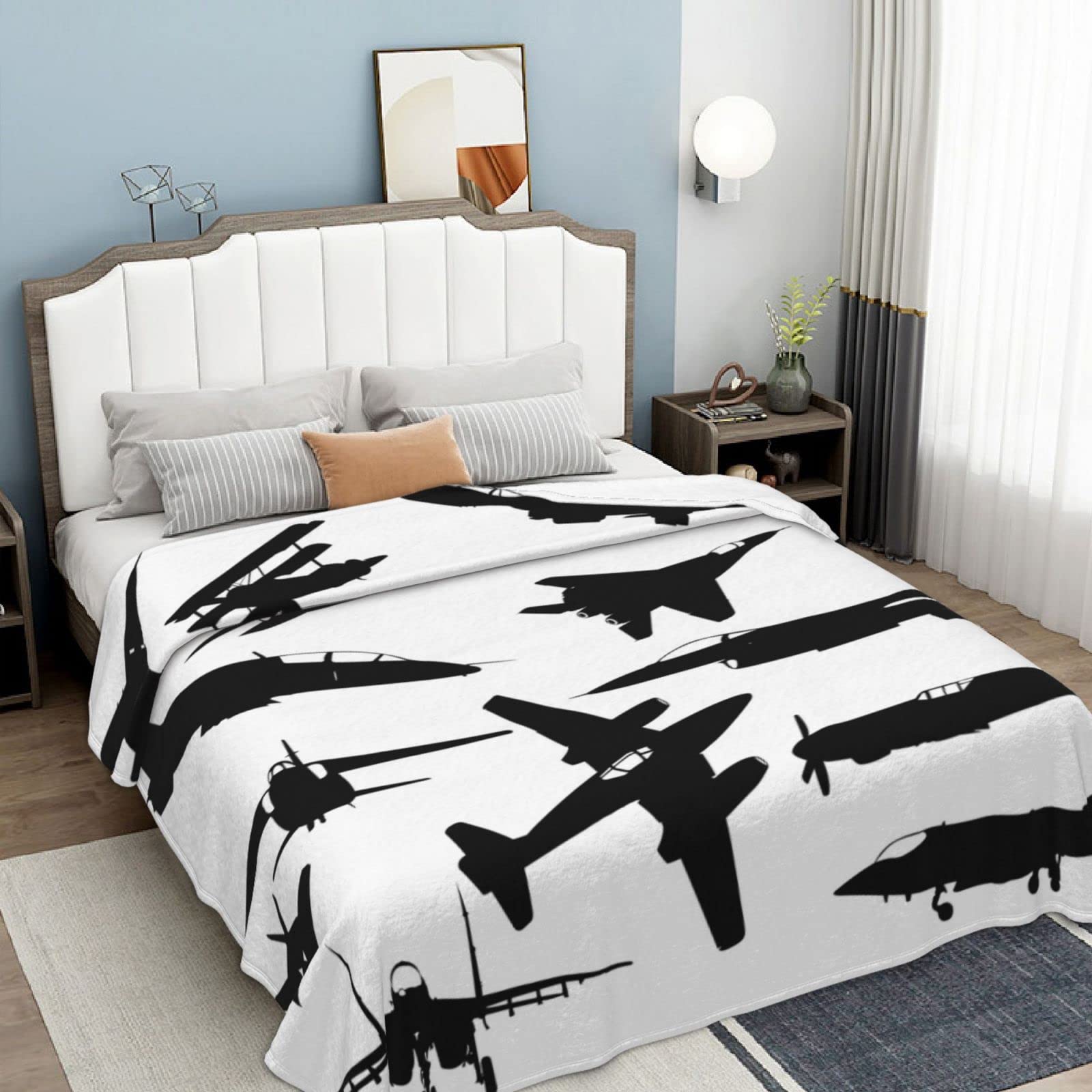 Jet Fighter Airplane Soft Throw Blanket All Season