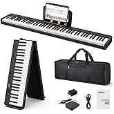 LEKATO Portable 88 Keys Electric Piano Keyboard, Foldable Digital Piano with Full Size Semi-Weighted Velocity Keys, Wood Grain, Learning Mode, LCD Screen, Bluetooth USB Midi, for Beginners Home Travel