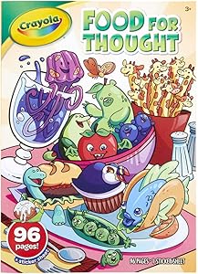 Crayola Coloring Book with Stickers, Food for Thought, 96 Coloring Pages
