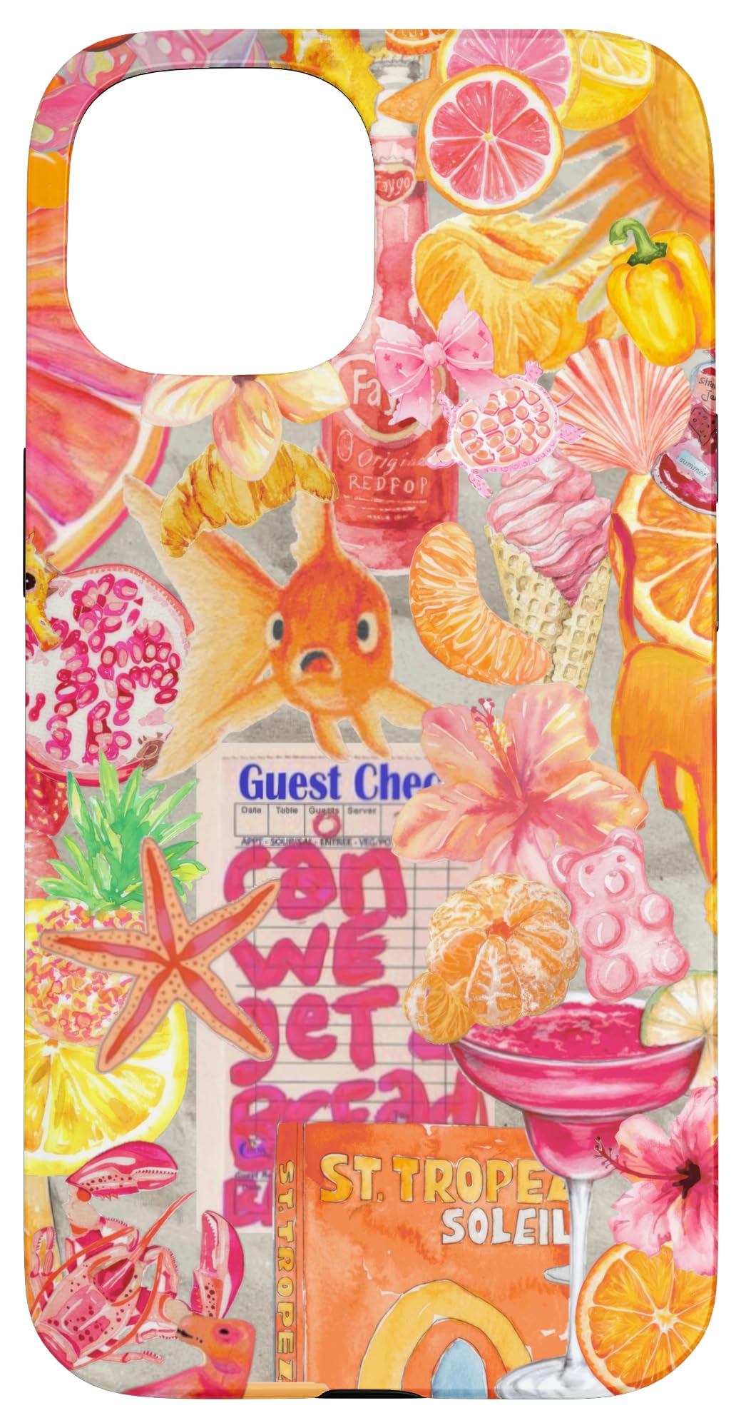Pink Orange Coquette Collage Scrapbook Moodboard Cute Case for iPhone 15