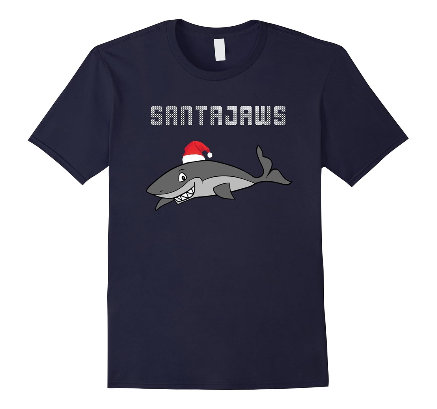 Funny Christmas Santa Shark Lovers Santajaws Tee Shirt-ANZ