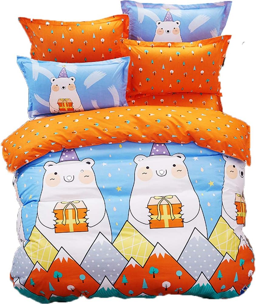LAMEJOR Duvet Cover Sets Queen Size Cute Yellow Polar Bear