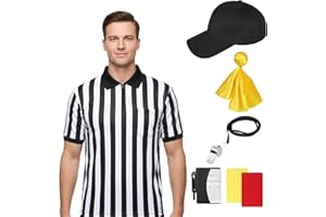 Tinyones Referee Shirt Halloween Costume Men's, Football Soccer Sports and Halloween Cosplay
