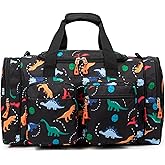 JinBeryl Kids Duffle Bag for Boys or Girls, Fit Travel, Weekend, or Overnight, 19" Length (Black, 19-Inch-Length)