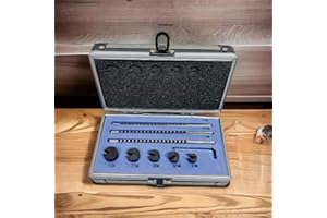 Prolinemax 9 Pieces HSS Keyway Broach Set Standard Cutting Bushings Shim Harden with Case