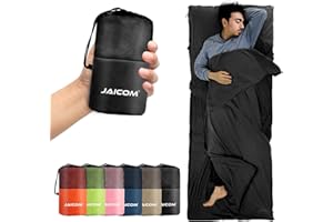 JAICOM Sleeping Bag Liner, Travel Sheets & Adult Sleep Sack, Ultralight and Portable Summer Sleeping Bag - Ideal for Backpacking, Hotels and Hostels, Business Trips, Camping