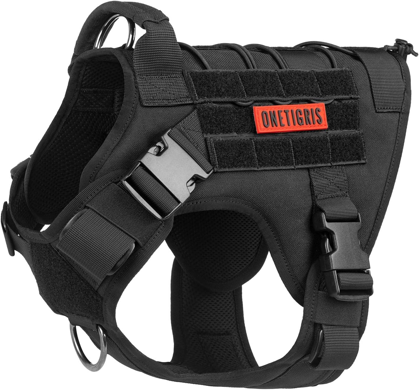 OneTigris Tactical Dog Harness - Fire Watcher Comfortable Patrol Vest (Black, Large) — image 1