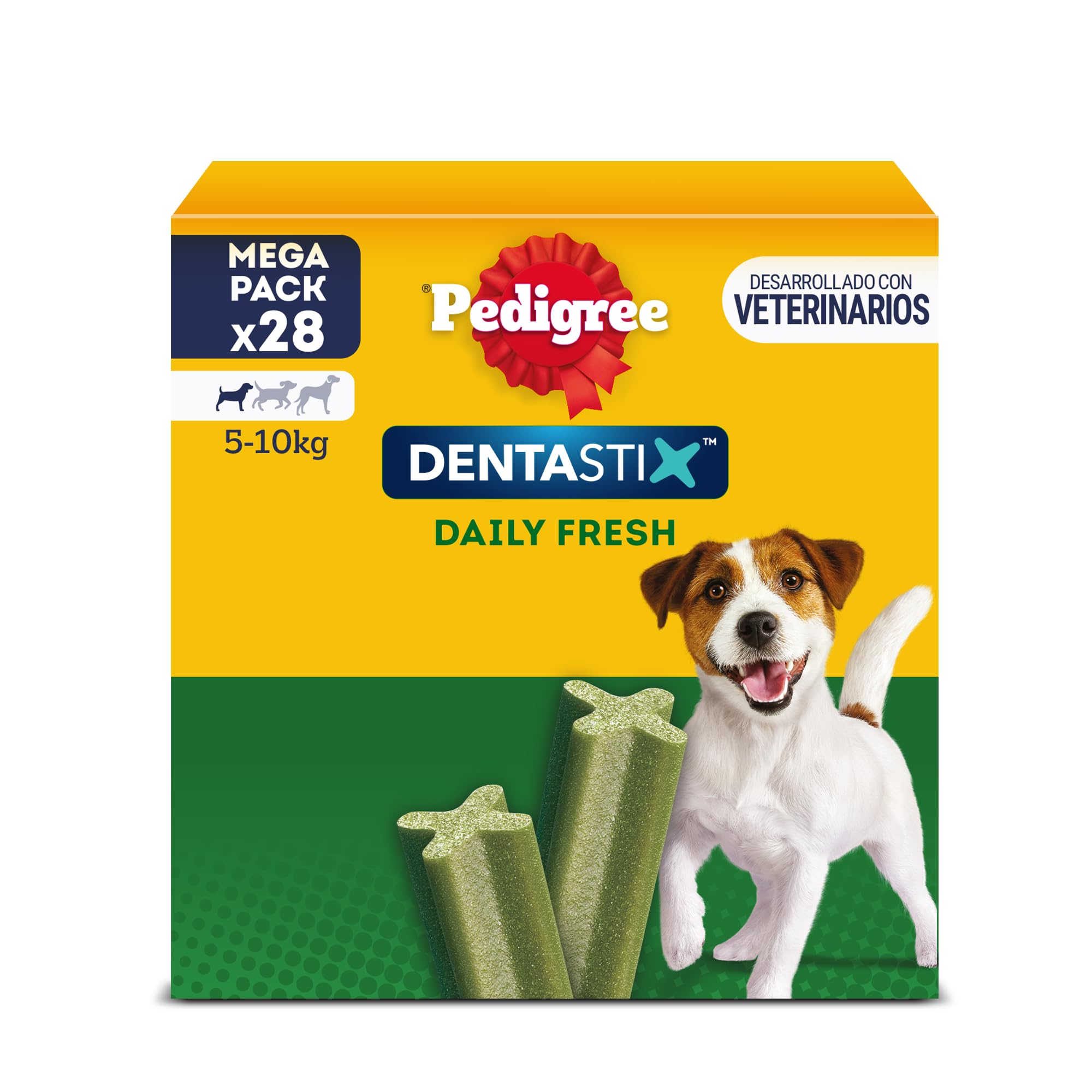 Pedigree Dentastix Fresh for Oral Hygiene (Small Dog 5-10 kg) 440 g - 4 Packs of 28 Pieces (112 Total Pieces)