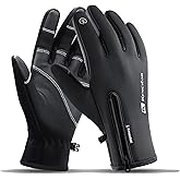 TEMEI Winter Warm Gloves Men Women Touch Screen Waterproof Windproof Non-Slip Grips Glove, for Cycling Driving Running Hiking
