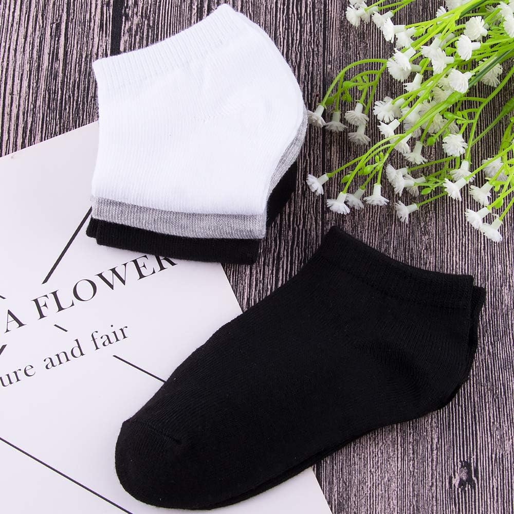 Duufin 25 Pairs Toddler Ankle Socks Low Cut Kids Half Cushion Socks Low Rise Ankle Socks for Boys and Girls: Clothing