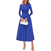 PRETTYGARDEN Womens Sweater Dress 2026 Long Sleeve Elegant Knit A Line Fall Wedding Guest Cocktail Midi Winter Dresses