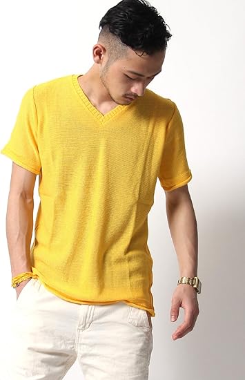 Amazon ロッキーモンロー サマーセーター メンズ 半袖 ニット 日本製 Vネック セーター 通販