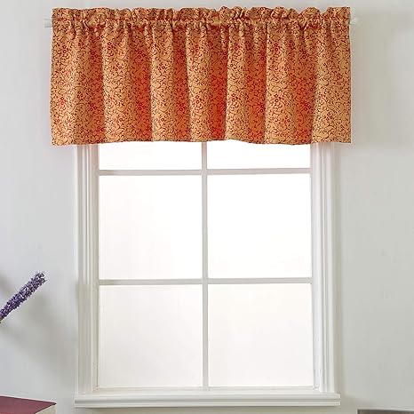 wubodti cortina para ventana de cocina color naranja y rojo