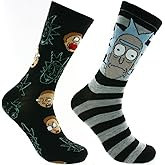 Rick & Morty Casual Socks, 2 Pack, Shoe Size 6-12