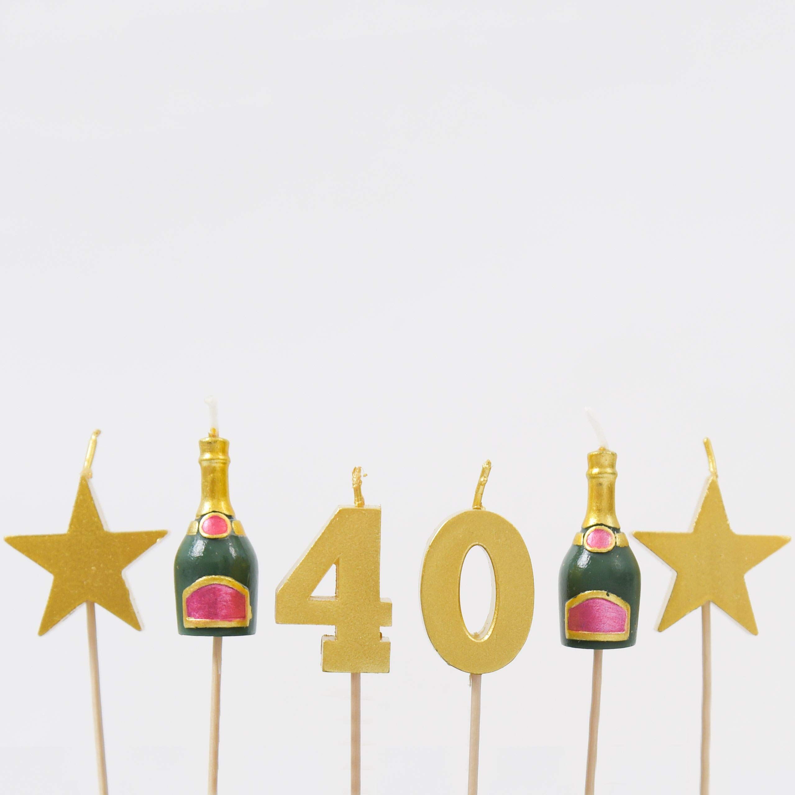 Smiling Faces Birthday Candles for Cake Topper Decoration Design Animals Pirate Football 1 30 40 50 21 Number Candle Easy Use Perfect for Parties Special Occasions – 40th Birthday