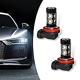 Crynod 2 PCS Car H11 LED Front Fog Lamp, 10SMD