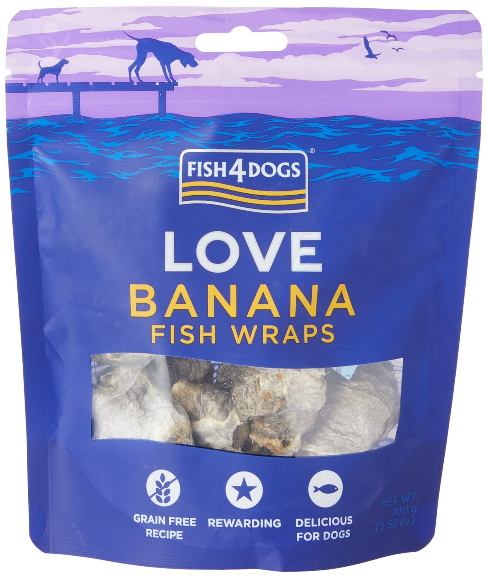 Fish4Dogs Love Banana Fish Wraps, Variety, 0.1 kg